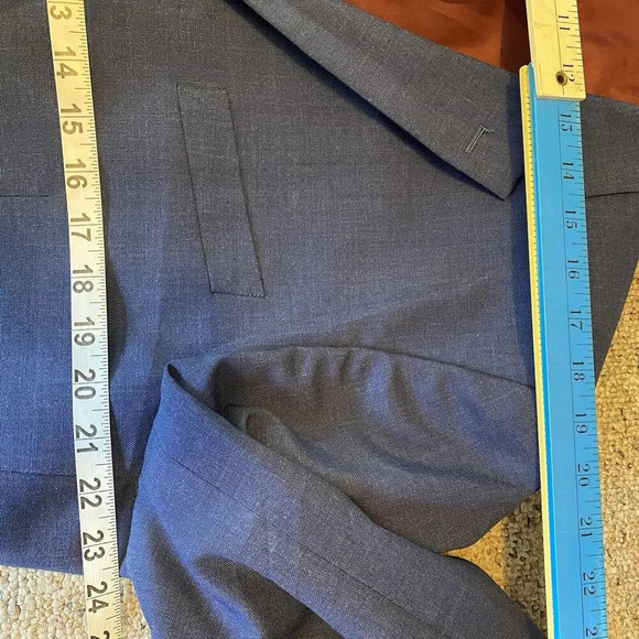 New Piranha Wool Blazer Men 44Long Hand Tailored Blue Suit Jacket Coat Luxury - Picture 2 of 12